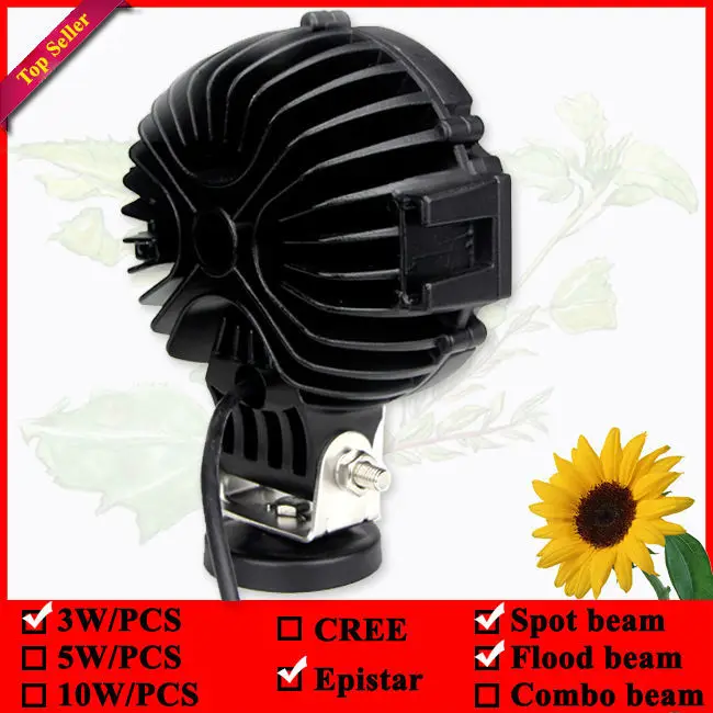 7-дюймовый круглый 51 Вт черный светодиодный фонарь для вождения используемый