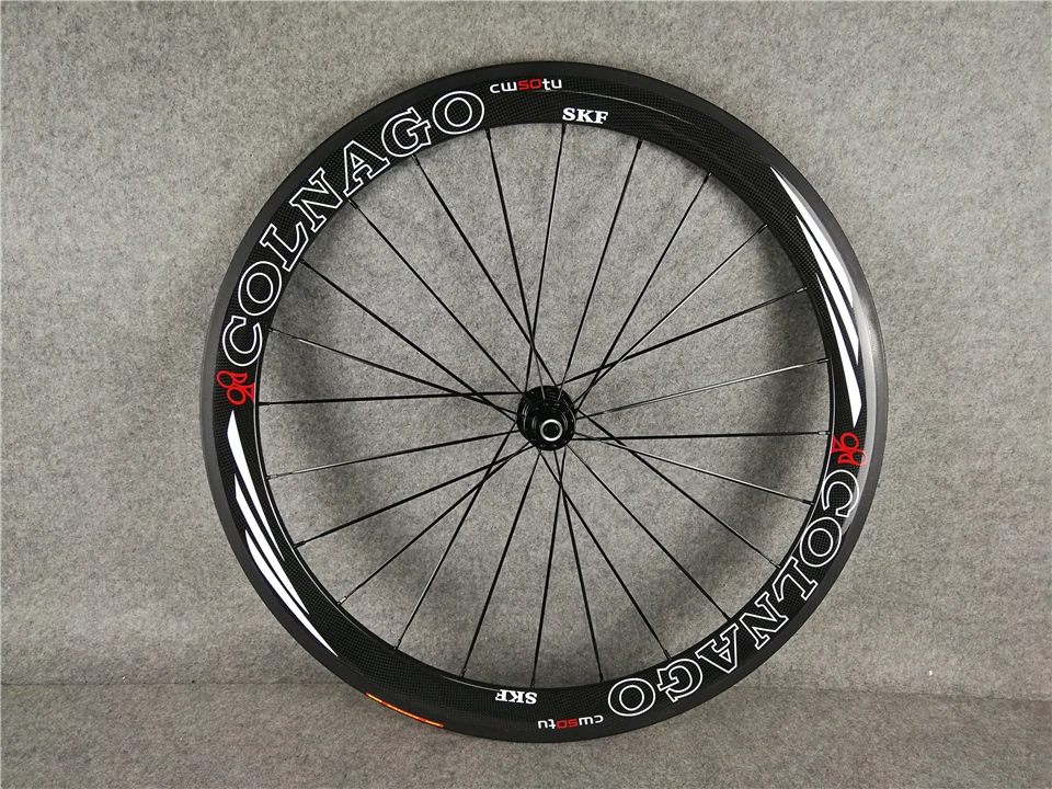 COLNAGO Углеродные колеса 50 мм Глянцевая 700c углеродное волокно дорожный велосипед гоночный колесная клинчер/трубчатый