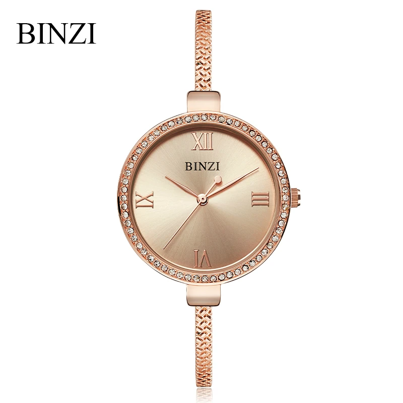 BINZI 2019 женские золотые часы люксовый бренд с браслетом Женские кварцевые