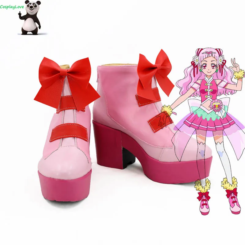 Hugtto Pretty Cure Smile PreCure Hana Nono Yell розовые красные ботинки для косплея|Туфли| |