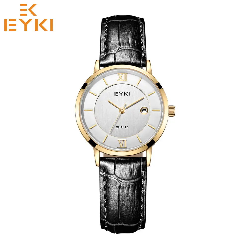 E1076S-DZ2GHT-S EYKI Модный Топ бренд мужские и женские часы Пара часы водонепроницаемые кварцевые механизм кожаные часы Relogios Masculino Montre Femme - Цвет: E1076S-DZ2GHT-S
