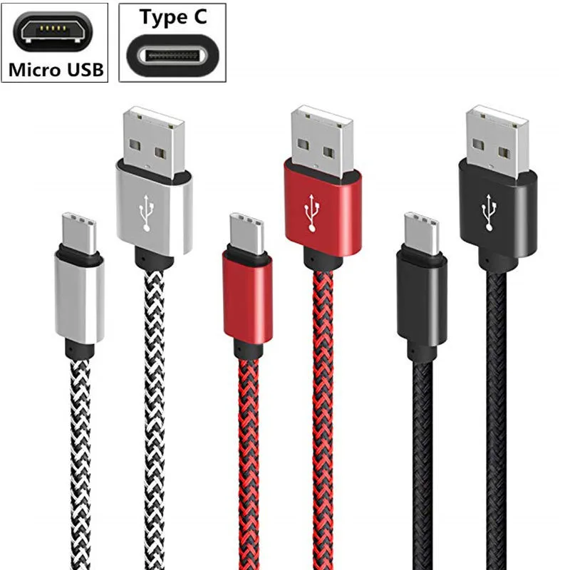 Кабель Micro USB и Type C для Samsung Galaxy A3 A5 A7 A9 2018 J3 J4 J5 J6 J7 2016 2017 Prime зарядный кабель S3 S4 S5 S6 S7