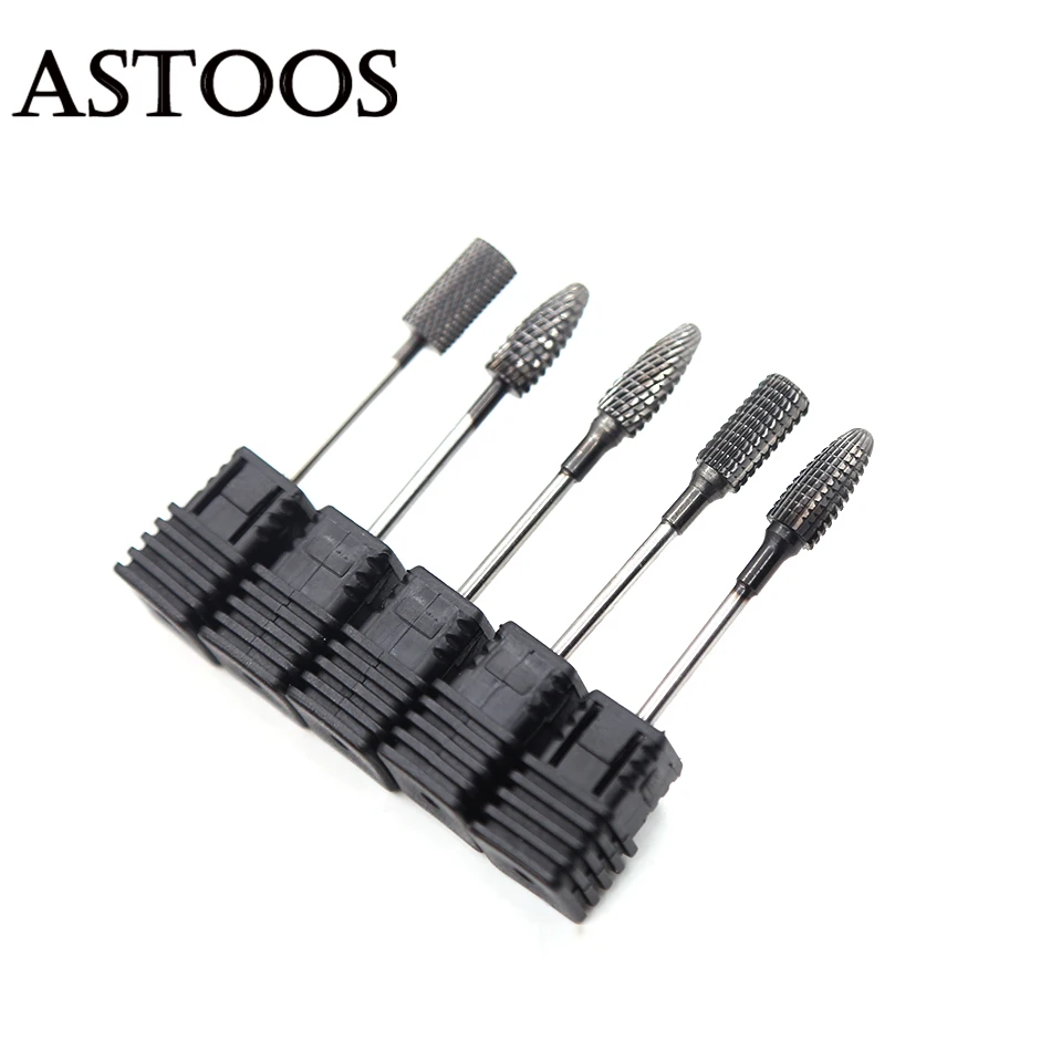 Твердосплавные сверла для ногтей черные титановые фрезы маникюрного станка