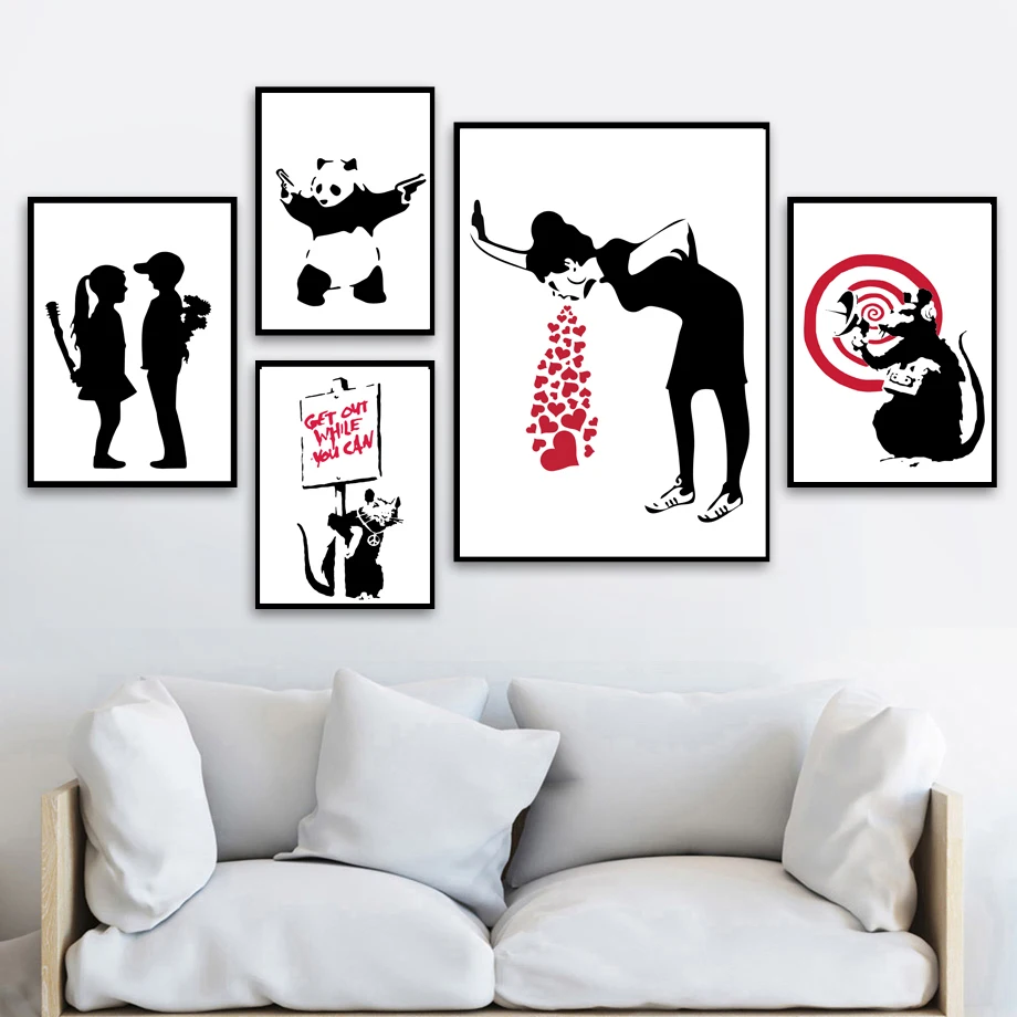 Настенные плакаты и принты в скандинавском стиле Banksy настенная Картина на холсте