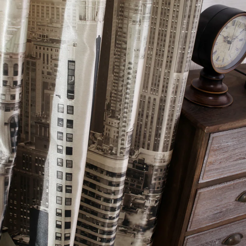 Бесплатная доставка Современный стиль 3D цифровая печать Нью Йорк затемненные