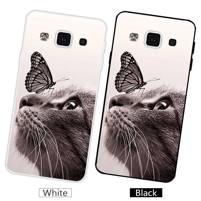For Samsung Galaxy A5 A500 A500F A5000 Luxury Phone Case Soft Silicon Black Back Matte Cover for Samsung A5 Funny Cat Capa - Цвет: 12
