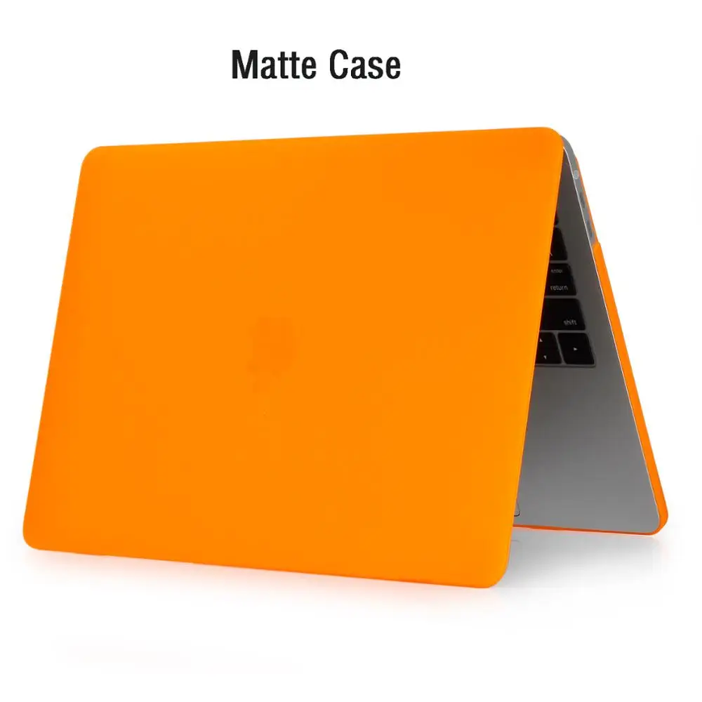 Orange Matte Сияющий блеск Прочный чехол для ноутбука для MacBook Pro retina Air 11 12 13,3 15 для mac Air 13 New Pro 13 15 дюймов с сенсорной панелью+ подарок - Цвет: Orange Matte