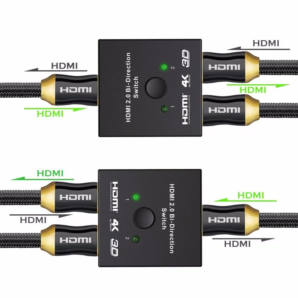 HDMI коммутатор Mini 2x1 4K сплиттер двунаправленный переключатель 2 1x2 поддержка HDCP для