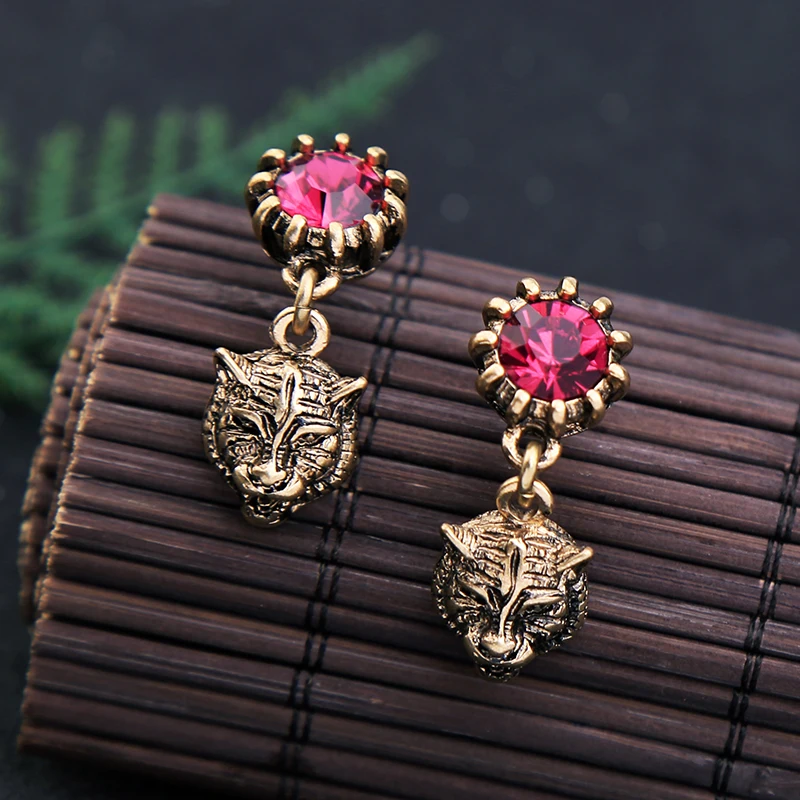 Крутые висячие серьги с леопардовой головкой из сплава для женщин дизайнерские