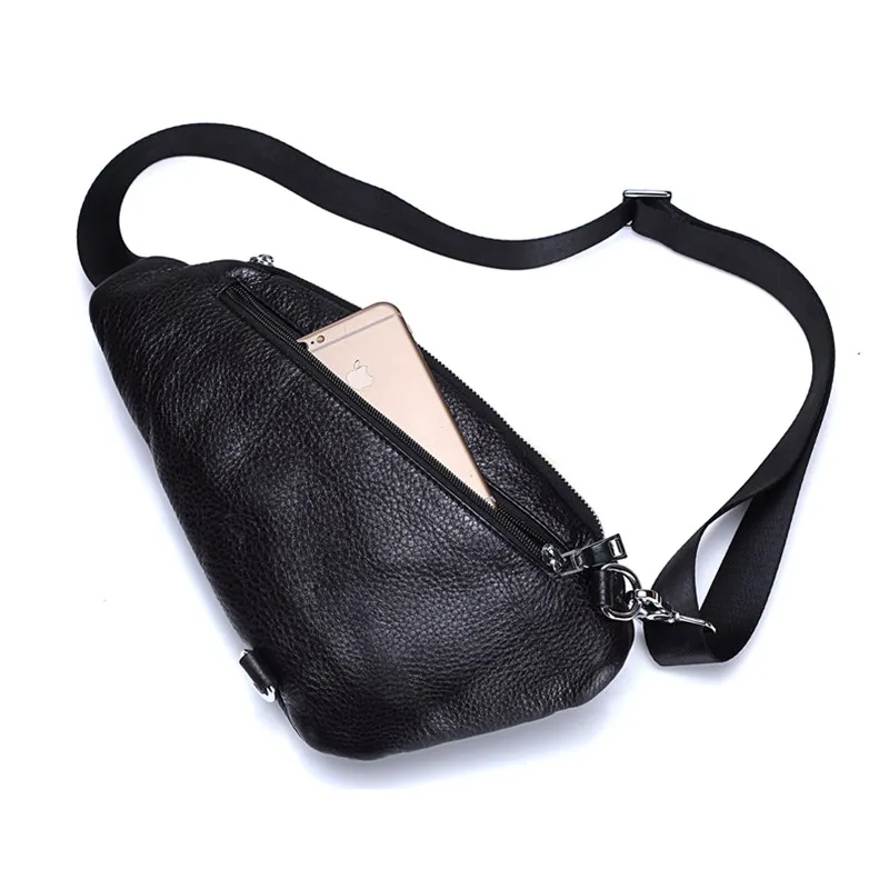 Мужская нагрудная сумка высокого качества из натуральной кожи мужская через