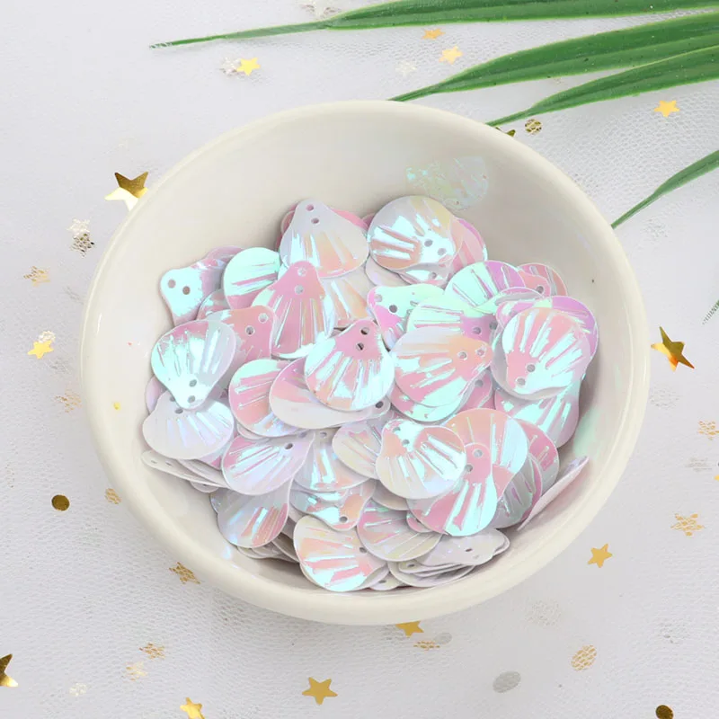 ISequins 200 шт 13 мм Sea Shell Форма пайетками DIY Швейные Украшение изделий Свадебный корабль, Для женщин ткань аксессуары