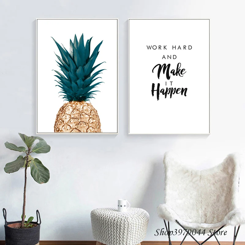 Скандинавский стиль Decoracao Para Casa Pineapple Cuadros Decoracion зеленые растения настенные