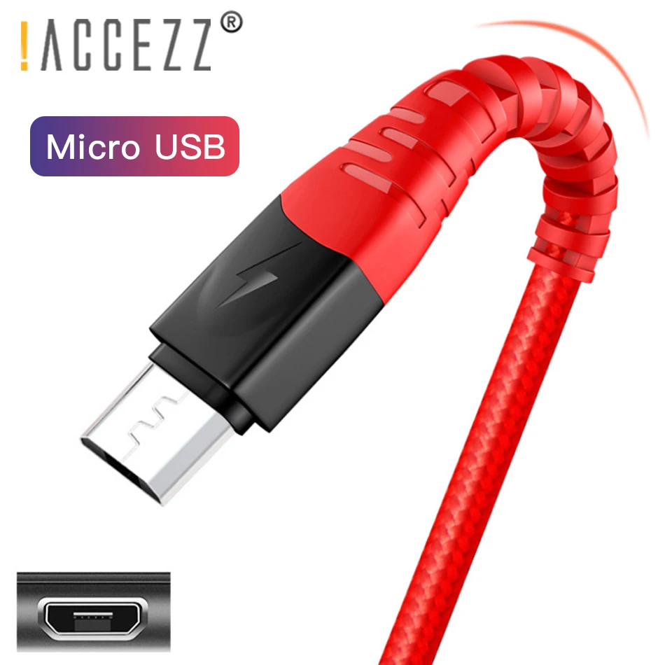 ! ACCEZZ 2 м нейлоновый кабель Micro USB для синхронизации данных Samsung Galaxy S7 S6 Edge Android