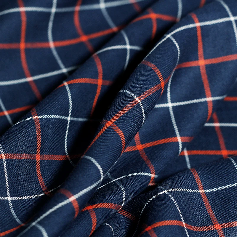 Pearlsilk темно-синяя клетчатая красная линия с принтом 100% мягкие хлопковые