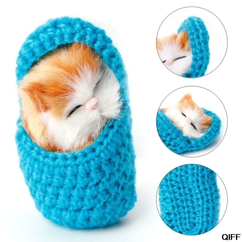 Милые Имитационные издающие звук обуви котята коты плюшевые игрушки куклы дети