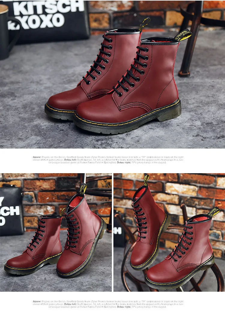 Женские ботинки; doc martins; ; винтажные классические ботинки martin в британском стиле; женские мотоциклетные ботинки на толстом каблуке; Bota Feminina Dr's Shoes