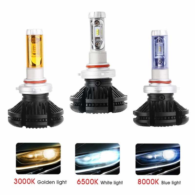 2 шт. X3 ZES H4 H7 светодиодный фонарь для фар автомобиля 3000K/6500K/8000K желтый белый синий