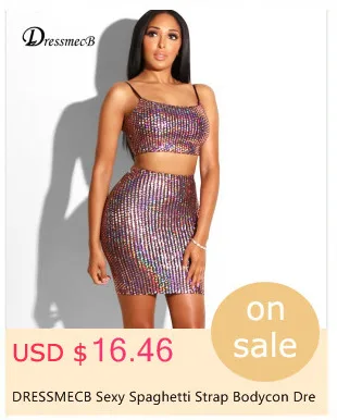 Dressmecb облегающее платье сексуальное Для женщин на одно плечо, без рукавов коричневый мини-платье для вечеринок ночного сверкающая блестящая Вечернее Платье С Блестками