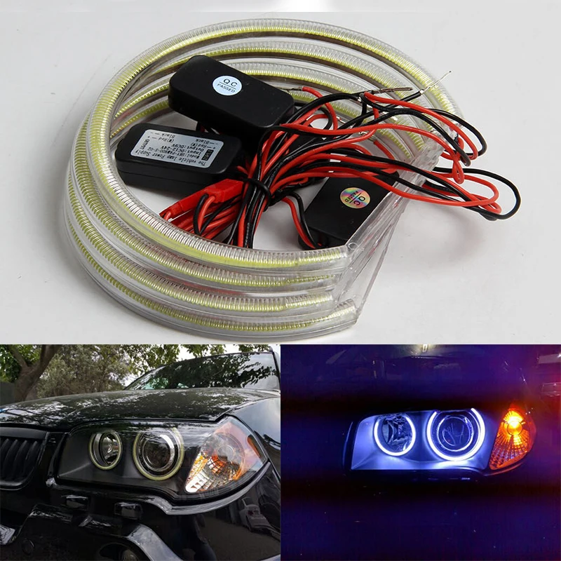 Светодиодная безотказная галогенная лампа Angel Eye 4 х131 мм COB для BMW E46 E39 E38 E36 Серия