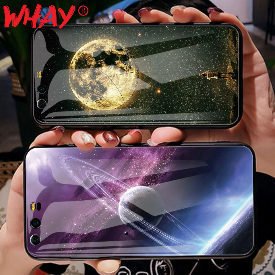 Чехол из закаленного стекла для Huawei Honor 9 силиконовый бампер роскошный чехол