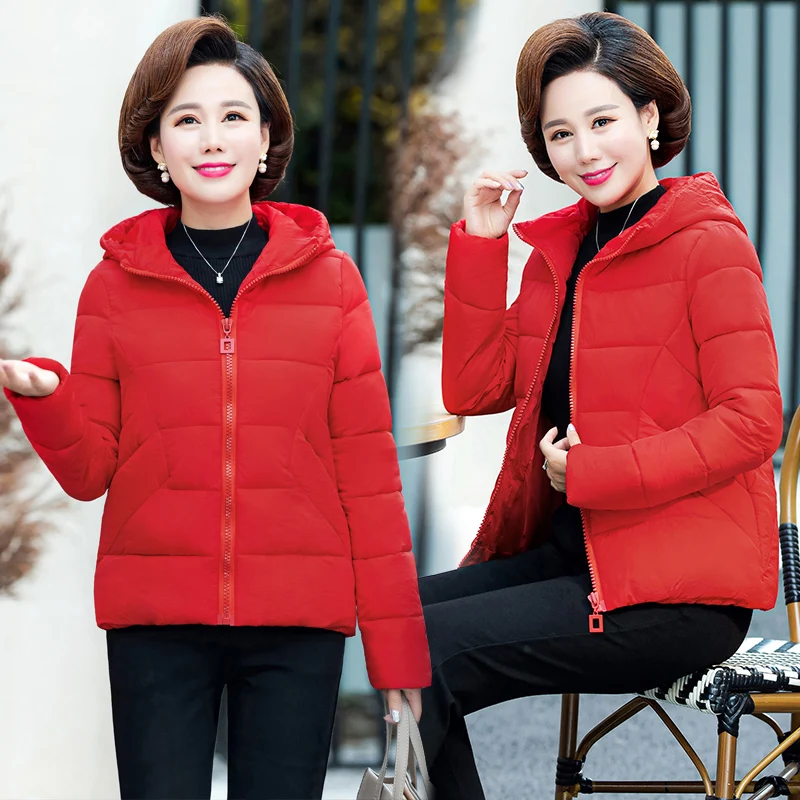 

Autumn Winter Women Cotton padded Short Hooded Jacket Slim Warm Womens Coat Solid Casual Loose Female Outerwear plus size S-6XL