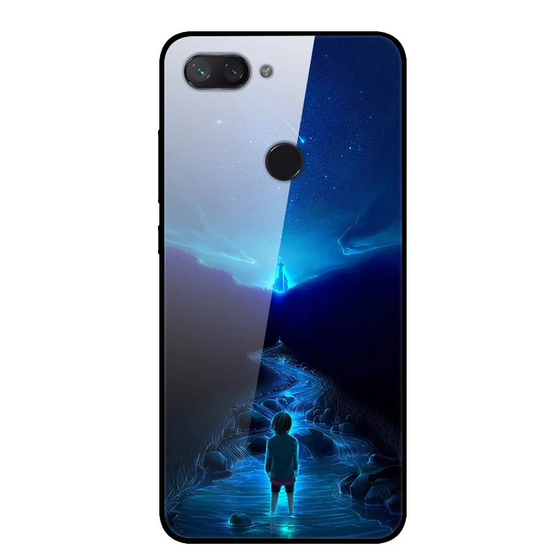 Чехол для Xiaomi mi 8 Lite чехол из закаленного стекла с изображением планеты космоса