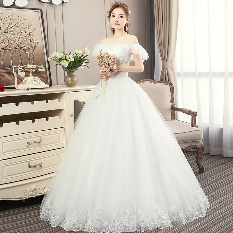 Свадебное платье принцессы романтичное Пышное Платье с открытыми плечами и
