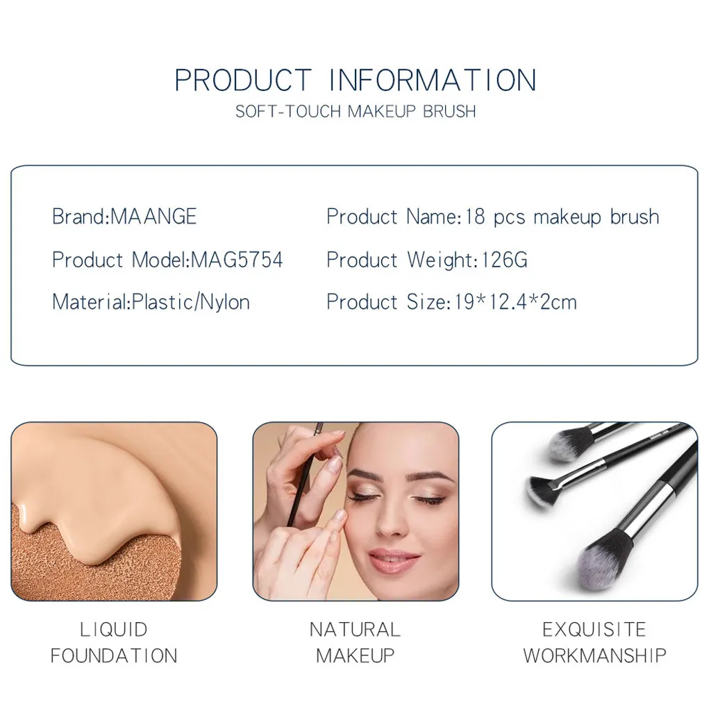 18 шт. многофункциональные кисти для макияжа набор тональной пудры румяна тени