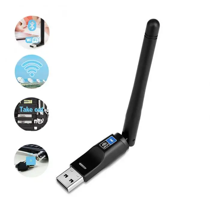 Мини беспроводной USB адаптер 150 Мбит/с антенна 802.11b/n/g 2 в 1 WiFi Bluetooth 4,0 приемник для компьютера ПК EM88