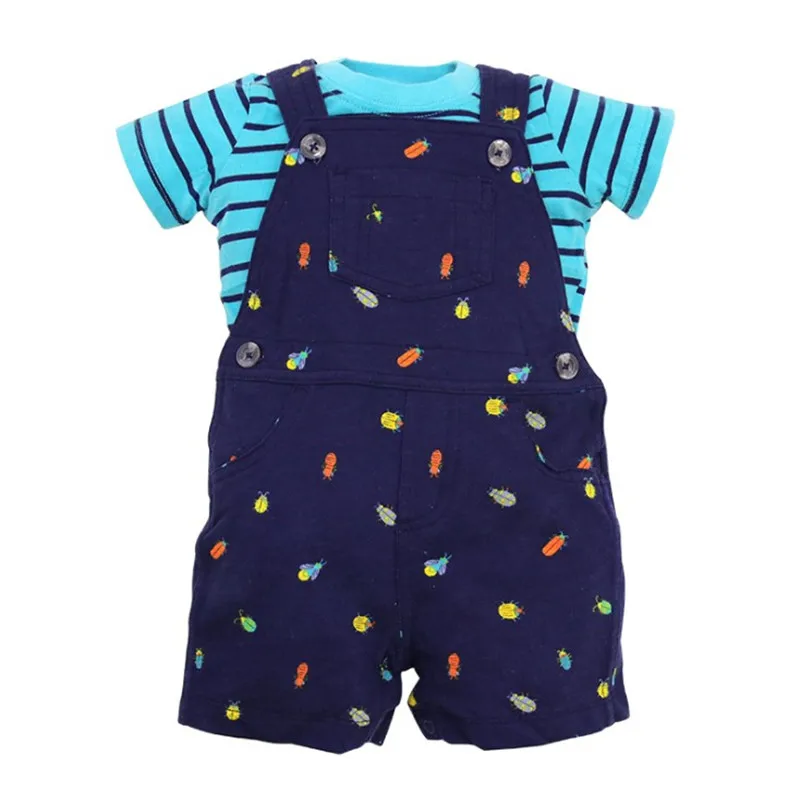 Bebes baby boys 2 pcs/sets newborn kids summer shorts girls T-shirt Belt pats clothes drop shipping Anchor Wave point | Детская одежда