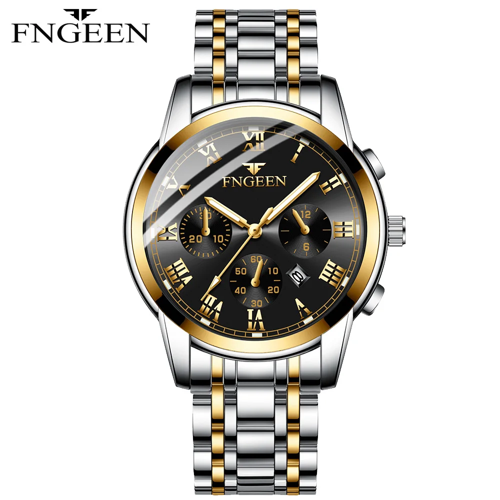 FNGEEN Relojes Hombre часы мужские модные спортивные кварцевые наручные Роскошные деловые