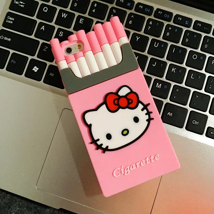 Fashion Phone Case For iPhone 6 6s Plus Silicon Smoking Kill Hello Kitty Cigarette Box Cell Cover Cases SE 5 5s |