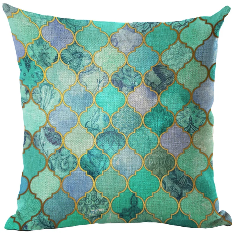 Чехлы для подушек разных цветов мозаичные из хлопка и льна чехлы подушки диванов