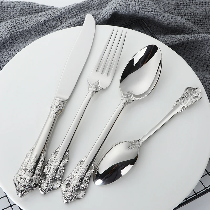 Набор столовых приборов в стиле ретро из нержавеющей стали 18/10 24 шт.|flatware set|retro