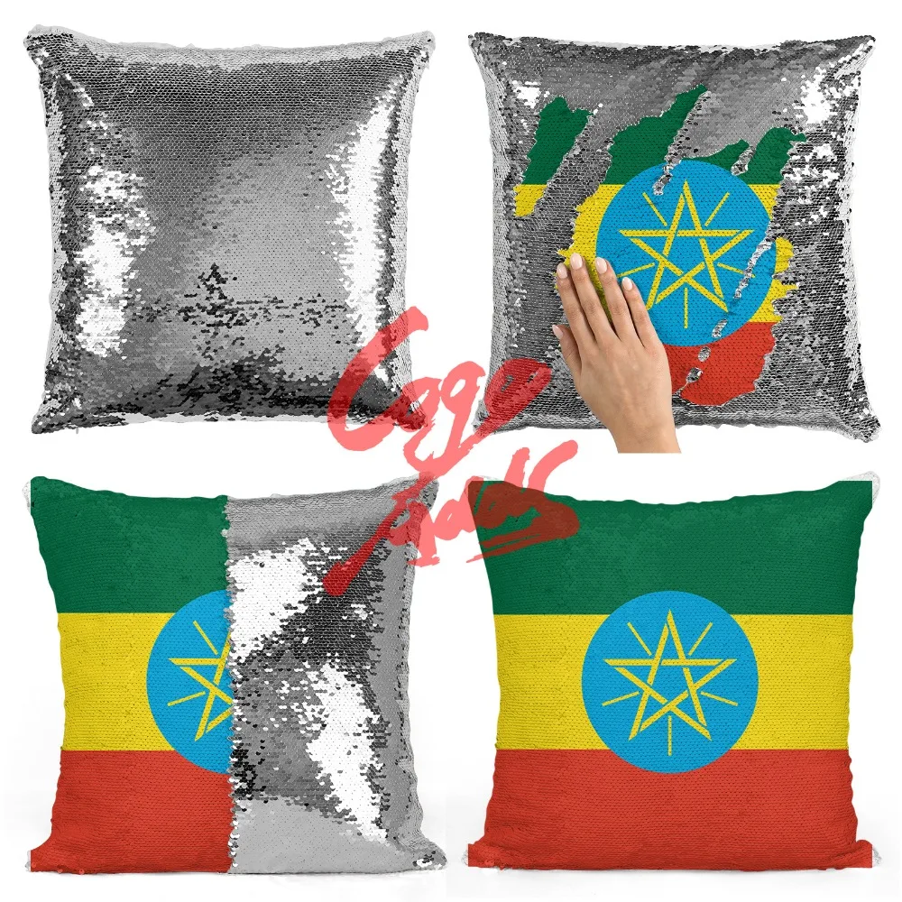 

Ethiopia decorative throw pillows reversible mermaid sequin pillow case cover dropshipping