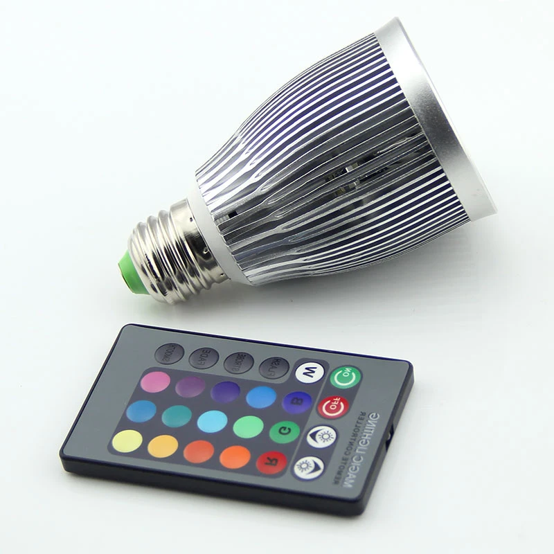Новое поступление RGB светодиодные лампы 1 шт./лот 15 Вт E27 85 265 в с пультом