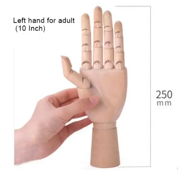10in-25cm-adult-left Деревянная кукольная Кукла Детская шарнирная игрушка подвижная ручная фигурка деревянная кукла гибкая модель подвижный человек художник Маленькая деревянная шарнирная кукла - Цвет: 10in-25cm-adult-left