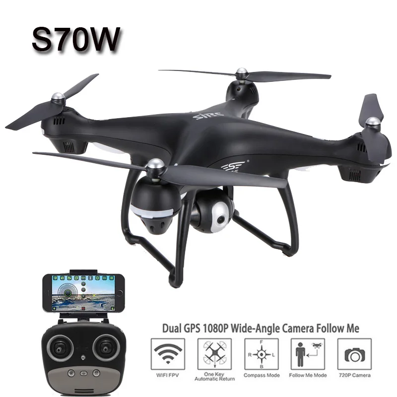 SJRC S70W Радиоуправляемый Дрон 1080 P 720 WiFi FPV двойной gps модуль высота удерживайте за