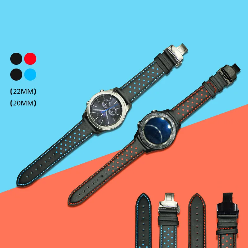 Ремешок из натуральной кожи для Huawei Watch 2 Pro браслет с застежкой бабочкой Samsung Gear S3