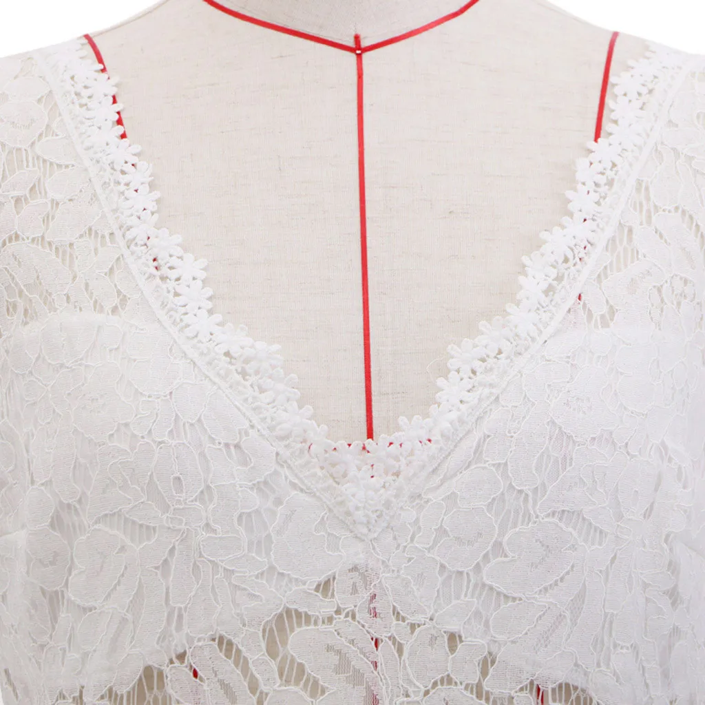 Женское кружевное платье белое однотонное длинное с длинным рукавом для