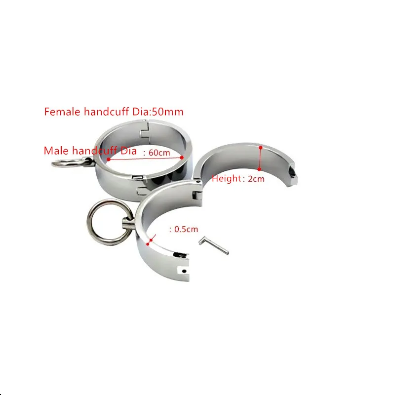 Height 20mm Dia 55/60/70/85mm Zinc alloy metal handcuff ankle bondage restraint BDSM for male female couple game sex toy |