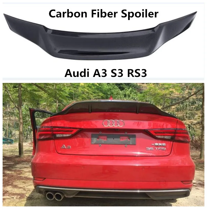 Спойлер из углеродного волокна для Audi A3 S3 RS3 2014 15 16 17 18 2019 высококачественные
