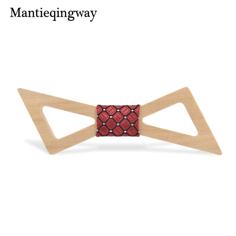 Мужской галстук ручной работы в полоску Mantieqingway деревянный бабочка клетку для