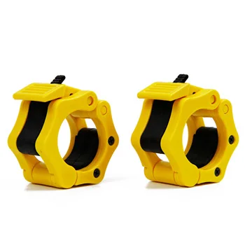 yellow 50mm 1 пара 25/50 мм гантели Spinlock воротник замок Штанги Гантели зажимы зажим оборудование для тренажерного зала Фитнес взвешивания подъема бодибилдинг - Цвет: yellow 50mm