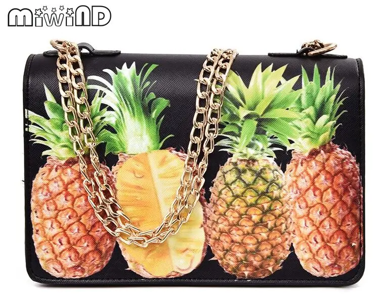 Miwind F Милая Весенняя/Летняя модная новая Ананас Фрукты цепи мешок женские
