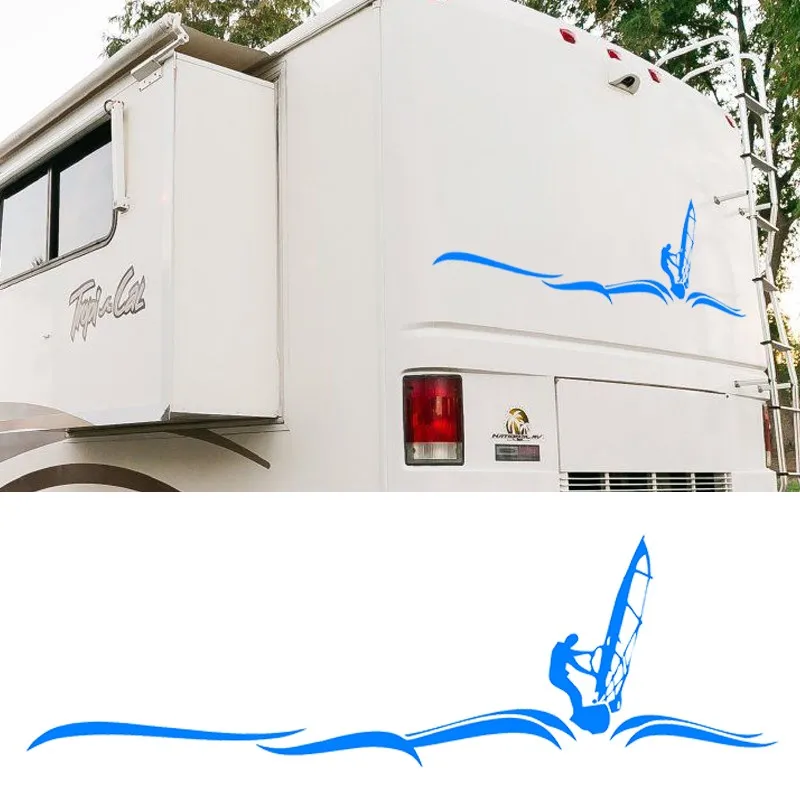 HotMeiNi 140 см* 43,5 см парусный спорт Camper Van graphics комплект для дома на колесах графические наклейки виниловые большие наклейки для автомобиля на заднюю часть или Капот