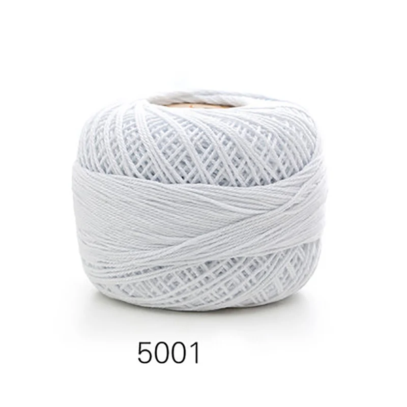 N5001 50 г/мяч мягкий 3 слоя хлопок 5# кружевная пряжа для ручная вязка крючком Тонкая нить для Подушка DIY кружевная ткань QW083 - Цвет: N5001