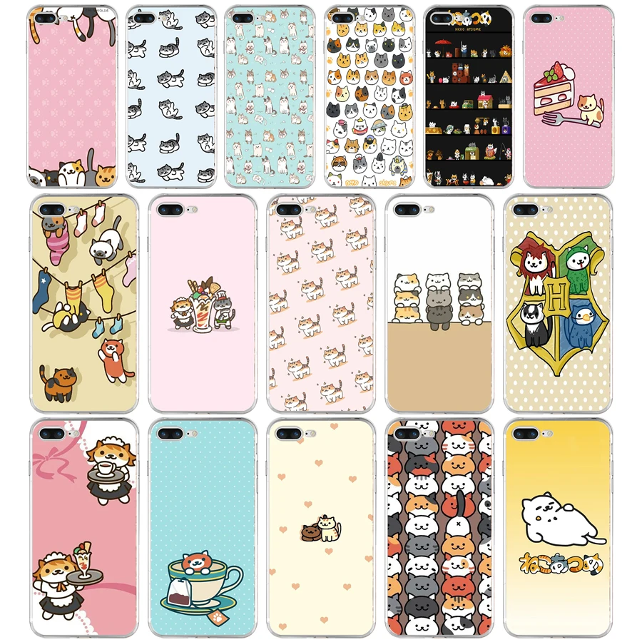 122AQ neko atsume Мягкий ТПУ силиконовый чехол для Apple iPhone 6 6s 7 8 plus|Бамперы| |
