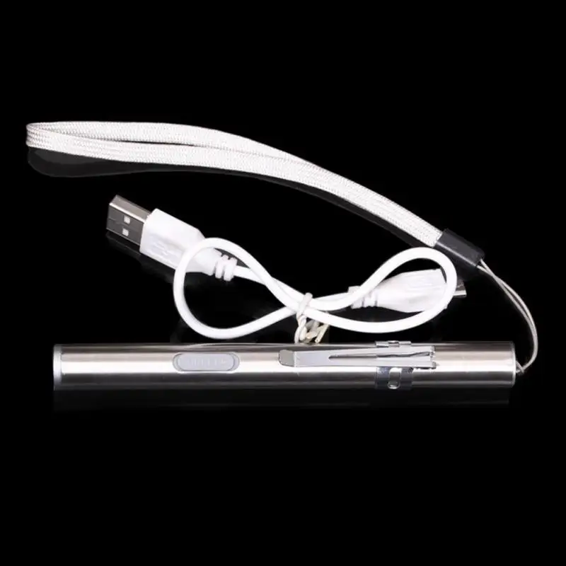 Мини из нержавеющей стали зарядка USB светодиодный перезаряжаемый светильник маленький карманный флэш-светильник фонарь кемпинг открытый инструмент выживания
