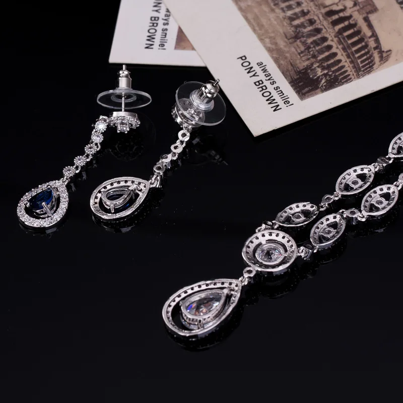 Новинка 2016 изысканное ожерелье из белого золота с кубическим цирконием и